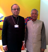 Yunus and Indian Finance Minister discuss finance for the poor