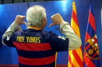 Yunus Visits Social Business City of Barcelona & FC Barcelona