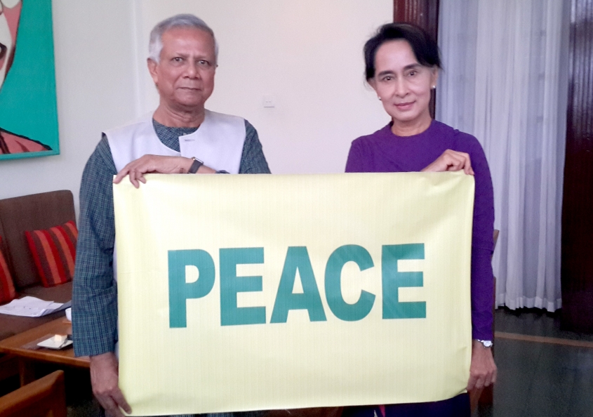 Yunus and Aung San Suu Kyi discuss People-Centric Economy for Myanmar